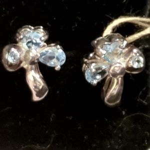 Blue Topaz silver earrings